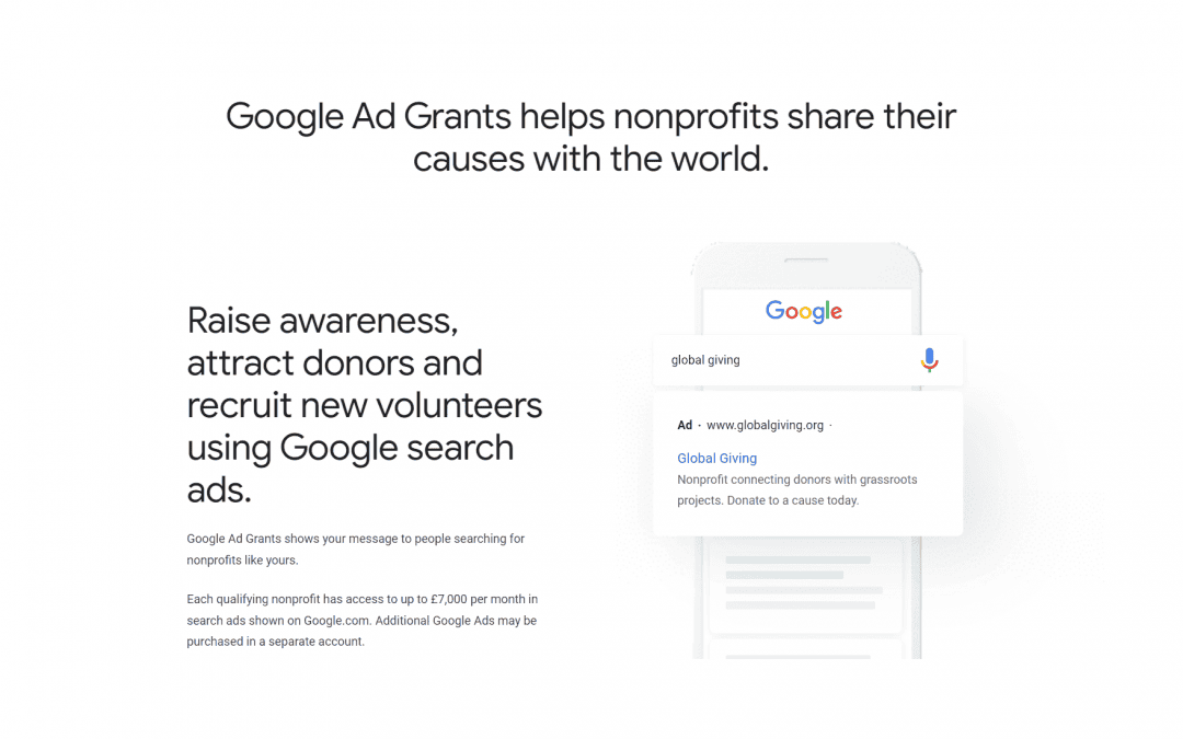 Free Google Ads Grants For UK Non-Profit Organisations